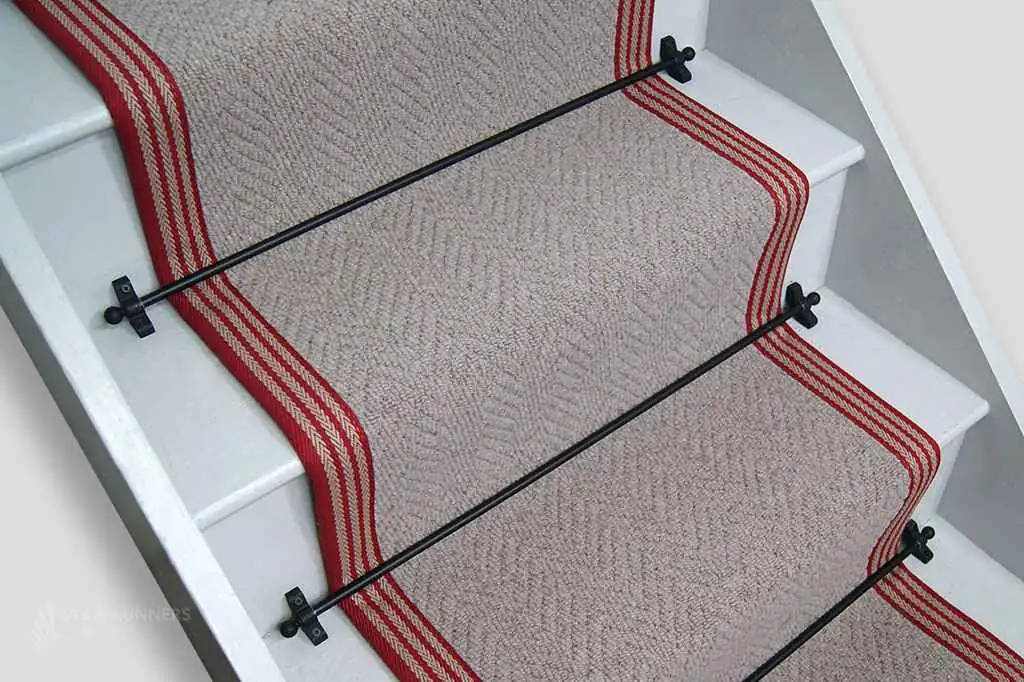 Heringbone wool stair