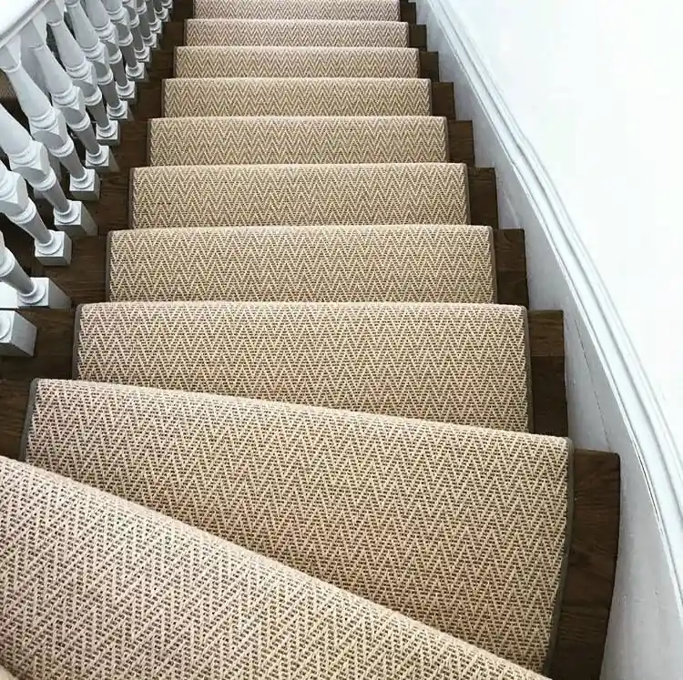 herringbone wool stair carpet